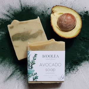 Avocado soap bar, natural soap bar, vegan soap bar, soap bar with essential oil, vegan soap bar, cruelty-free soap bar