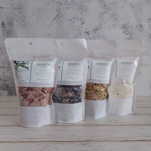 Bath salt set, floral bath salt box, different bath salt flavours set, luxury bath salt gift box