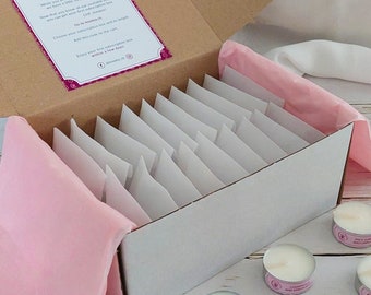 Tealight sample box, soy wax tealights, mini candles