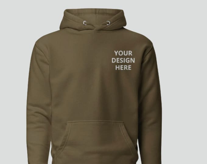 Custom Embroidered Hoodie, Personalized with your Text, Logo, Add Your Text, Custom Embroidered Pullover, Customized