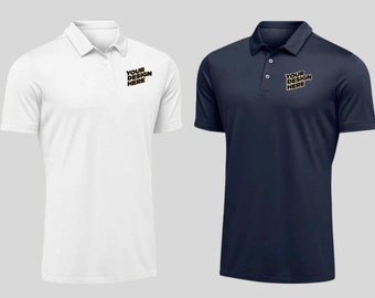 Performance Polo Your Text, Logo | Custom Performance Polyester Polo personalized Company Shirt Golf Custom Logo Design unisex