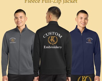 Custom Embroidered Fleece Full-Zip Jacket | Moisture-Wicking Anti-Static Performance Layer
