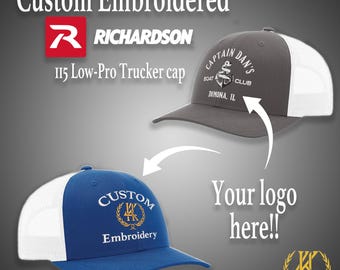 Gorra de camionero con logotipo bordado personalizado: Gorra de perfil bajo del equipo Richardson 115