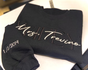 Custom Embroidered Bride Sweatshirt: Future Mrs, Wifey, Wife
