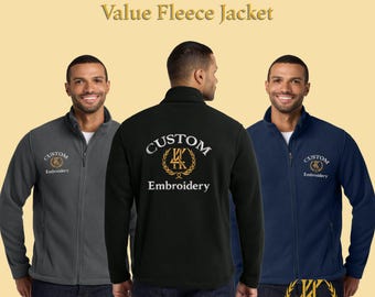 Custom Embroidered Value Fleece Jacket | Soft Midweight Anti-Pill Full-Zip Jacket
