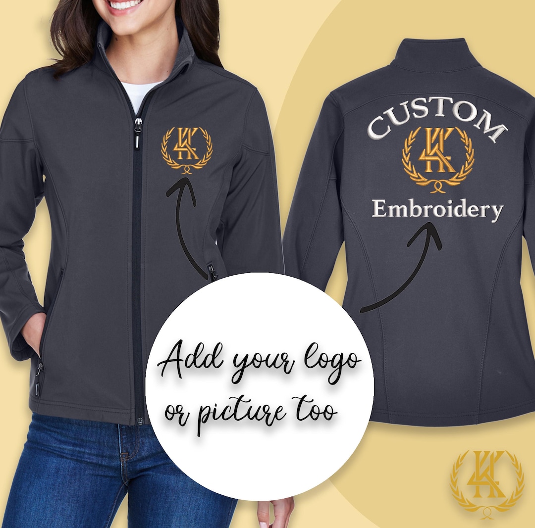 Custom Embroidered Fleece Soft Shell Jacket: Personalized Logo Gift - Etsy
