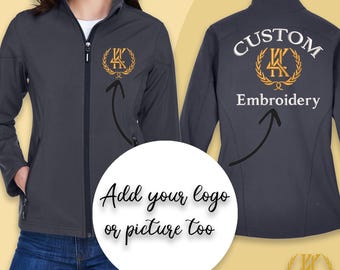 Chaqueta softshell de forro polar bordada a medida: Regalo con logotipo personalizado