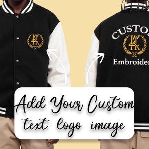 Shaka Wear Letterman Jacket Custom Embroidered Letterman Jacket , Custom Embroidered Jacket, Custom Varsity Jacket, Personalized Gift
