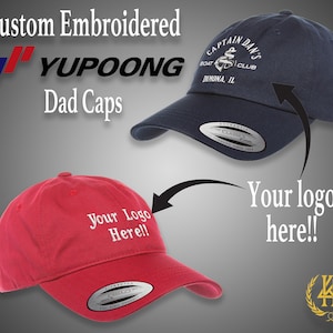 Customize Logo Yupoong 6245CM Dad Hats | Custom Embroidered Logo | Custom Designed hats | Custom Hats. Personalized Dad Hats, Work Hat With logo. Baseball Cap with logo.
