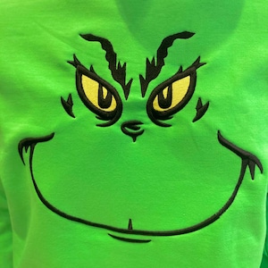 Embroidered Grinch Sweatshirt, Grinch Sweater, Grinch Christmas Sweatshirt, Christmas Sweatshirt, Grinch Sweatshirt, Christmas Gift