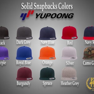 Custom Logo Yupoong 6089, 5089, 6007 Flat Visor Snapback Hats Hats | Custom Embroidered Logo | Custom Design | Custom Hats