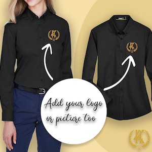 Personalized Embroidered Button-down CORE365 Women&#39;s Operate Long-Sleeve Twill Shirt