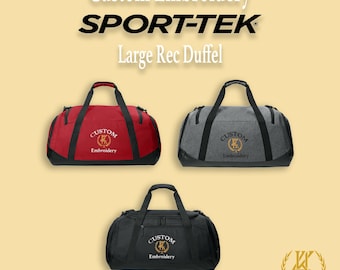 Bolsa de lona Sport-Tek con bordado personalizado: bolsa de gimnasio de 64 l con compartimento para zapatos