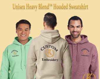 Felpa con cappuccio unisex personalizzata con ricamo / Felpa con cappuccio classica personalizzata con logo o design della squadra