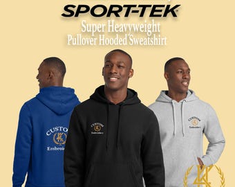 カスタム刺繍スポーツテックパーカー：超ヘビーウェイトプルオーバー