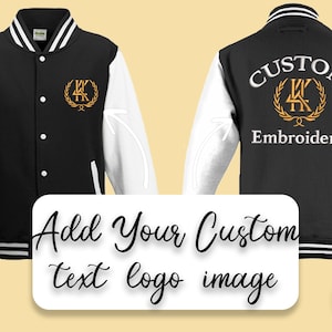 Just Hoods by Awdis Custom Embroidered Letterman Jacket , Custom Embroidered Jacket, Custom Varsity Jacket, Personalized Gifts
