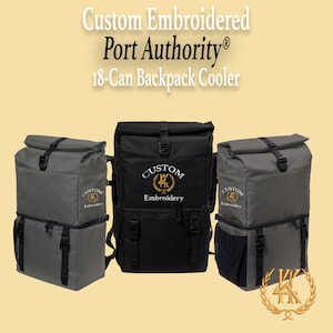 Op maat geborduurde rugzakkoeler met 18 blikjes: gepersonaliseerde geïsoleerde tas