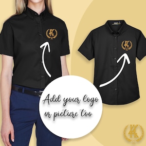 Personalized Embroidered Button-down CORE365 Women&#39;s Operate Short-Sleeve Twill Shirt