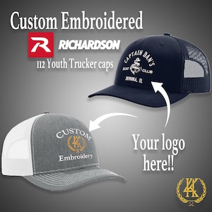 Gepersonaliseerde jeugdtruckerpet: aangepast geborduurd logo Richardson 112