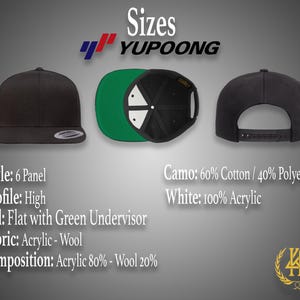 Custom Logo Yupoong 6089, 5089, 6007 Flat Visor Snapback Hats Hats | Custom Embroidered Logo | Custom Design | Custom Hats