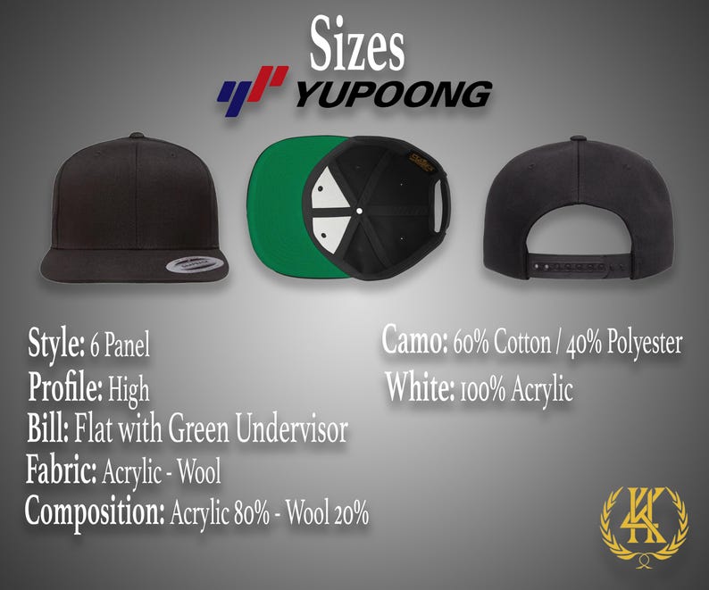 Custom Logo Yupoong 6089, 5089, 6007 Flat Visor Snapback Hats Hats | Custom Embroidered Logo | Custom Design | Custom Hats