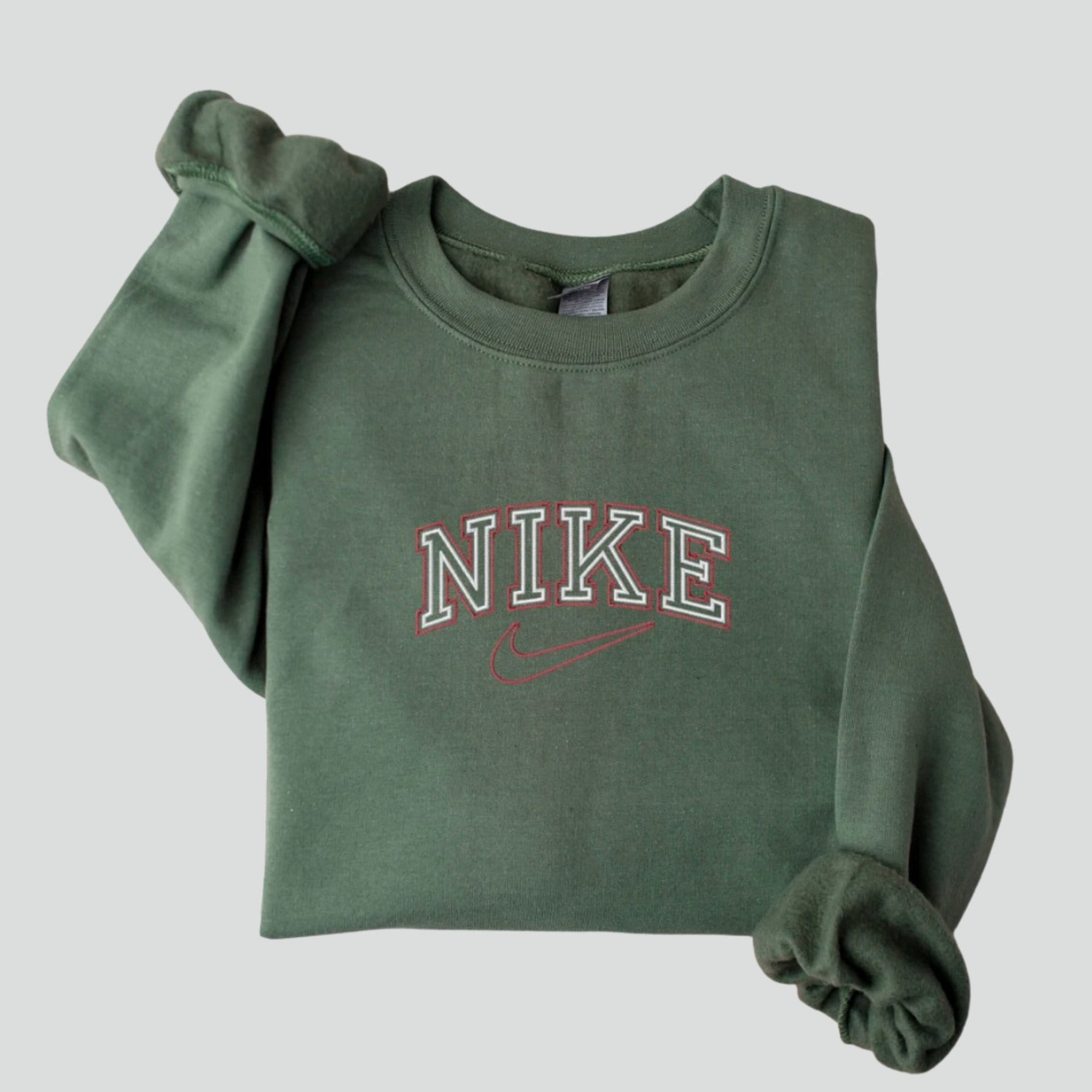 vintage forest green nike crewneck sweatshirt 90's fashion