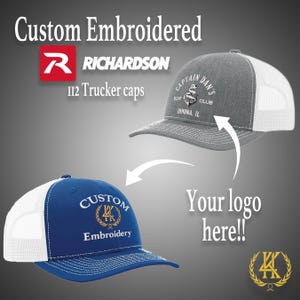 Gorra de camionero Richardson 112 con logotipo bordado: diseño personalizado