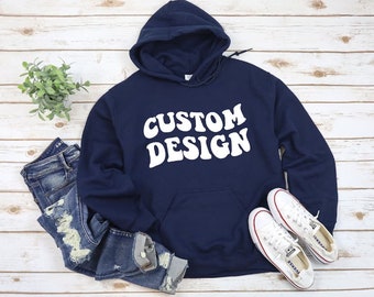 Felpa con cappuccio con testo personalizzato, design personalizzato, regali per lei