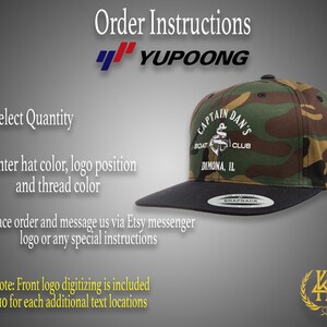 Custom Logo Yupoong 6089, 5089, 6007 Flat Visor Snapback Hats Hats | Custom Embroidered Logo | Custom Design | Custom Hats