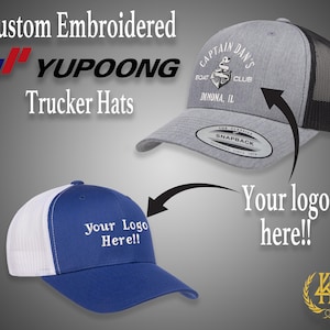 Personalized Yupoong 6606 Trucker Hat Custom Logo, Embroidered Trucker, Custom Text, Bulk Personalized Hat, Custom Baseball Cap