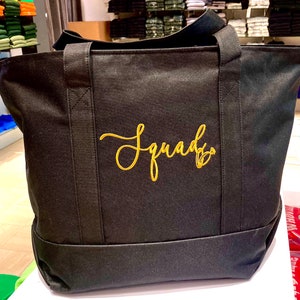 Custom Tote Bag - Canvas Tote Bag - Custom Text Tote - Gift for Her - Bachelorette Gift - School Bag - Embroidery -Personalized Gift