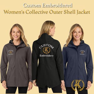 Custom Embroidered Women’s Collective Outer Shell Jacket | Fully Seam-Sealed Waterproof DWR Performance Jacket