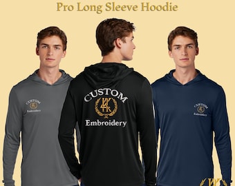 Custom Printed  Pro Long Sleeve Hoodie | Lightweight UPF 50 Moisture-Wicking Performance Sun Hoodie