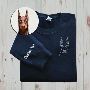 Individuell gesticktes Hunde-Sweatshirt, individuell gesticktes Katzen-Sweatshirt, personalisiertes Haustier-Sweatshirt Individuell gesticktes Haustier-Sweatshirt mit Rundhalsausschnitt