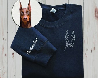 Custom Embroidered Dog Sweatshirt, Custom Embroidered Cat Sweatshirt, Personalized Pet Sweatshirt Custom Embroidered Pet Crewneck