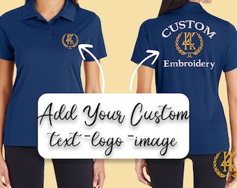 Custom Embroidered Women&#39;s Polo Shirts | Moisture Wicking | Sport-Tek Dry Mesh | Women&#39;s Work Shirt Company Logo Polo Shirt Personalized