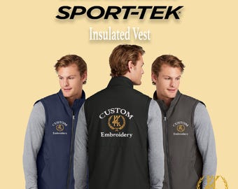 Individuell bestickte Sport-Tek Isolierweste| Personalisierte Sportweste mit Teamlogo oder Namensdesign