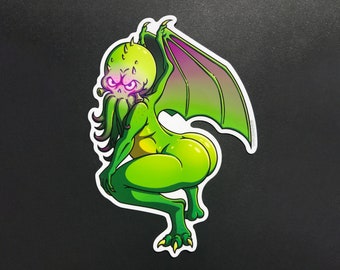 Cthulhu Lovecraft Tentacle Butt Vinyl Sticker 4.5 inch tall