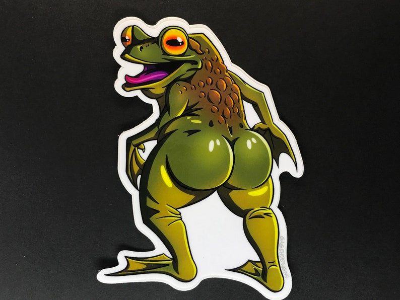 Loveland Frog Man Cryptid Butt Vinyl Sticker 4.5 inch tall 