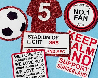 Luxury Sunderland Inspired Cupcake Toppers  Personalised With Age Football Cake Topper