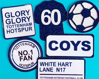 Tottenham Hotspur Inspired Luxury Cupcake Toppers Personalised With Age Football Cake Topper