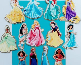3D Princess and Castle Name Age Cake Toppers Decorations You Choose Princesses