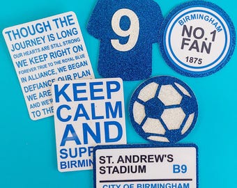 Birmingham City Inspired Cake Toppers Personalised With Number
