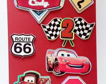 Cars Cake Toppers 3D Personalised Name Age