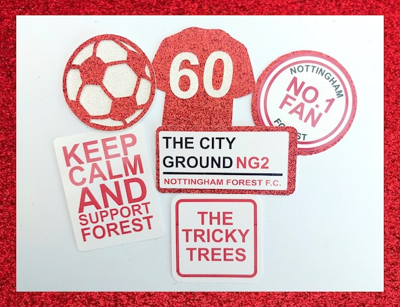 Luxury Nottingham Forest Inspired Cupcake Toppers Cake Charms Personalised With Age Football Cake Topper