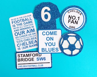 Chelsea Football Cupcake Toppers: Personalized Birthday Cake Decorations