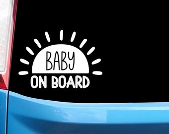 Baby On Board Sunshine Vinyl Sticker/Decal Sunshine Design Car Transporter Caddy Crafter Polo Golf