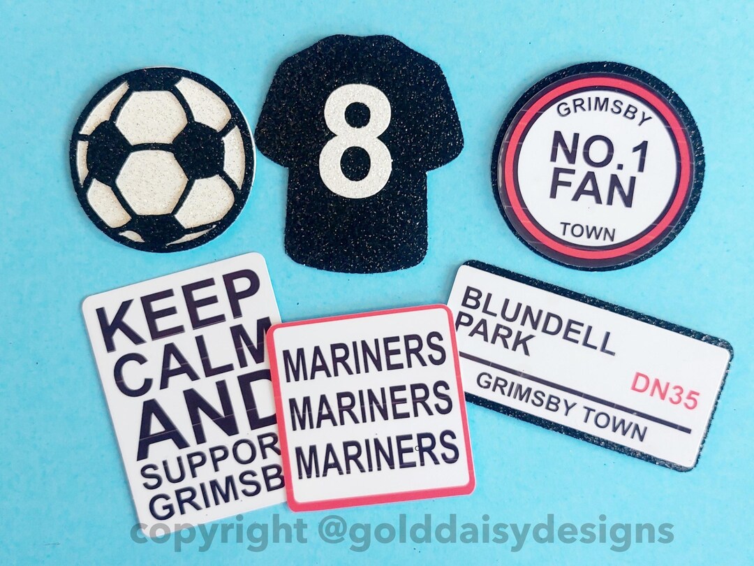Luxury Grimsby Town Inspired Cupcake Toppers Cake Charms