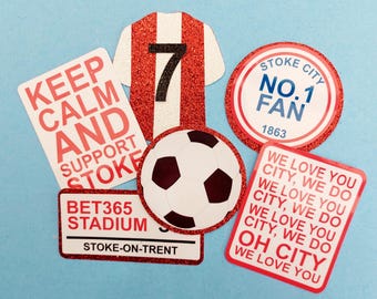 Stoke City Inspired Cake Toppers Charms Personalised With Age Number