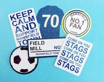 Mansfield Town Inspired Cake Toppers Charms Personalised With Age Number